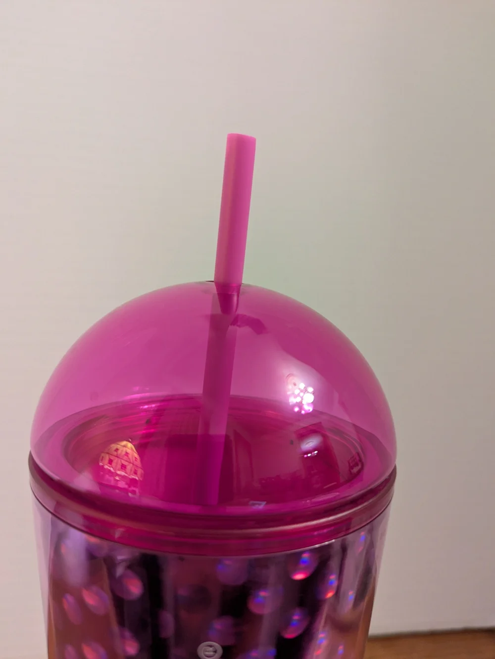 2024 Starbucks Summer Hot Pink Holographic Dots Tumbler w/ Dome Lid & Straw NWT